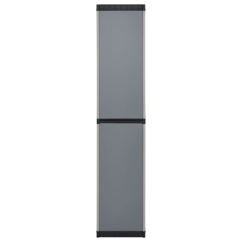 vidaXL Garden Storage Cabinet | Grey and Black | PVC, Polypropylene | Medium