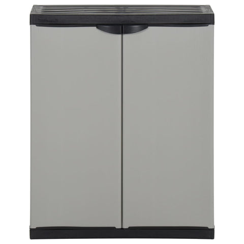 vidaXL Garden Waste Cabinet Grey and Black 68x40x85 cm PP