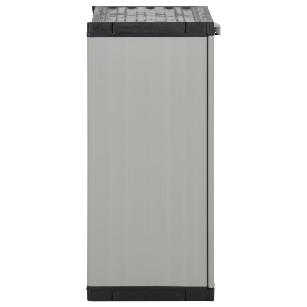 vidaXL Garden Waste Cabinet Grey and Black 68x40x85 cm PP