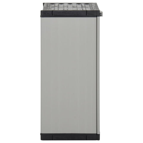 vidaXL Garden Waste Cabinet Grey and Black 68x40x85 cm PP