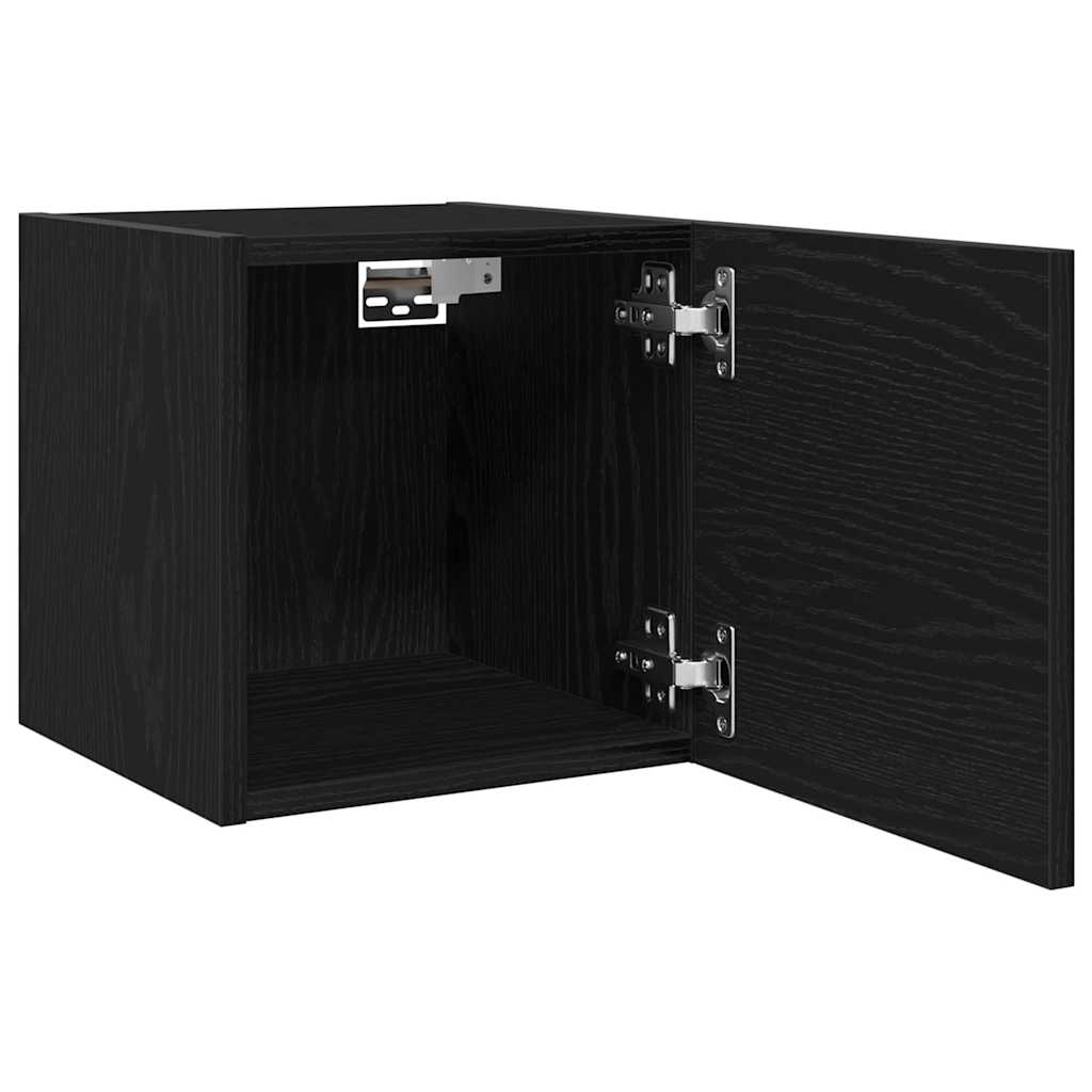 vidaXL TV Cabinet 2 pcs Black Oak 30.5 x 30 x 30 cm Engineered Wood