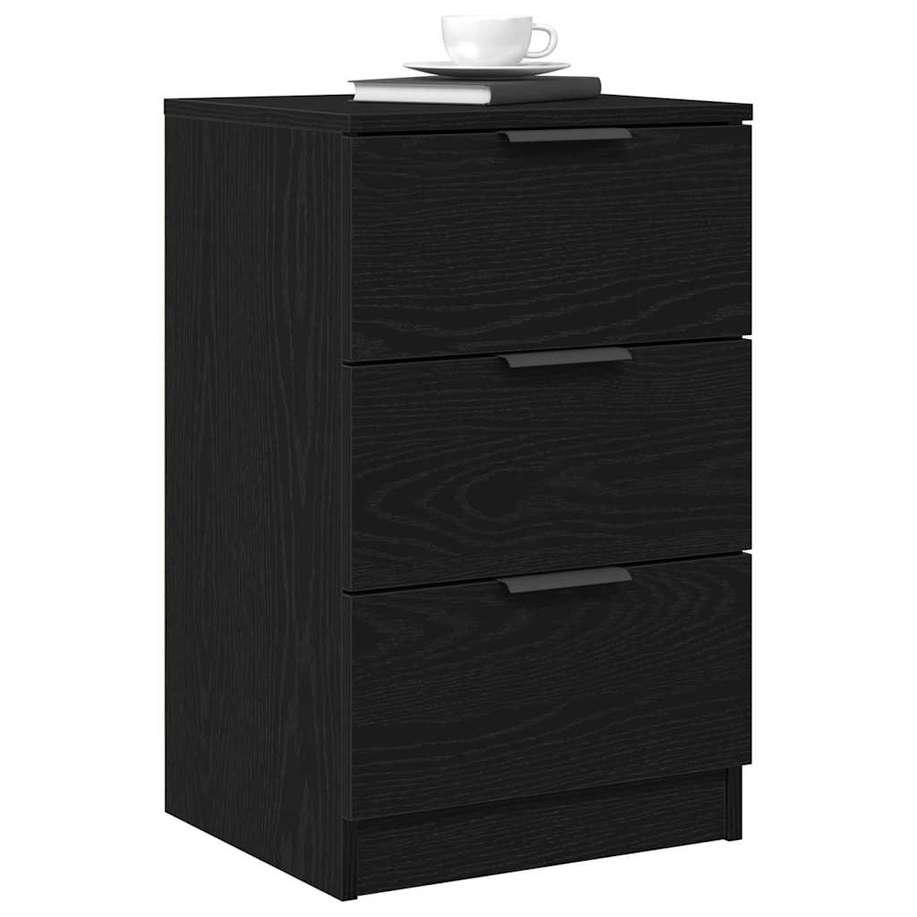 vidaXL Bedside Cabinet 2 pcs Black Oak 40 x 65 x 65 cm Engineered Wood