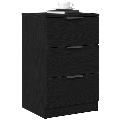 vidaXL Bedside Cabinet 2 pcs Black Oak 40 x 65 x 65 cm Engineered Wood