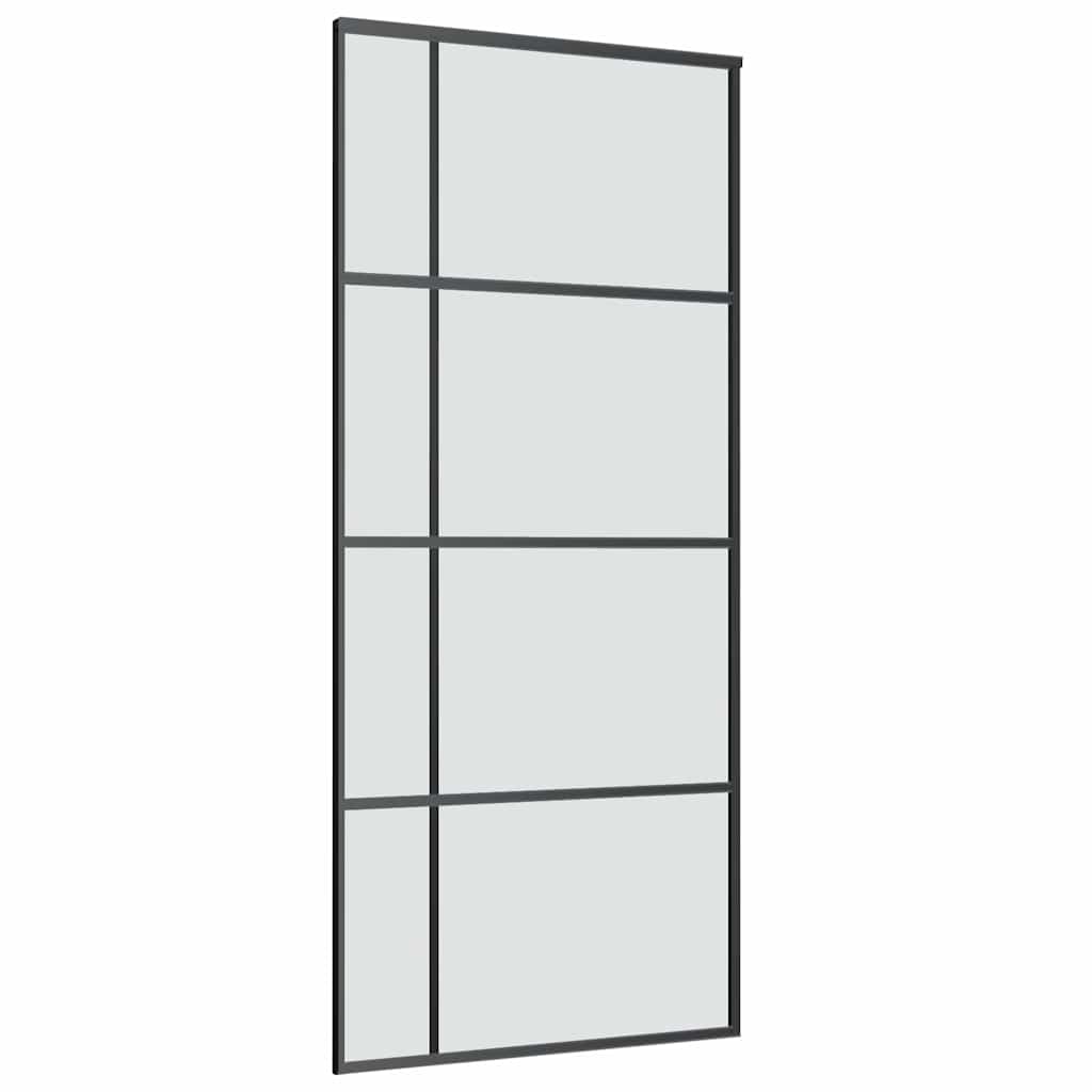 vidaXL Sliding Door with Hardware Set 90x205 cm ESG Glass&Aluminium