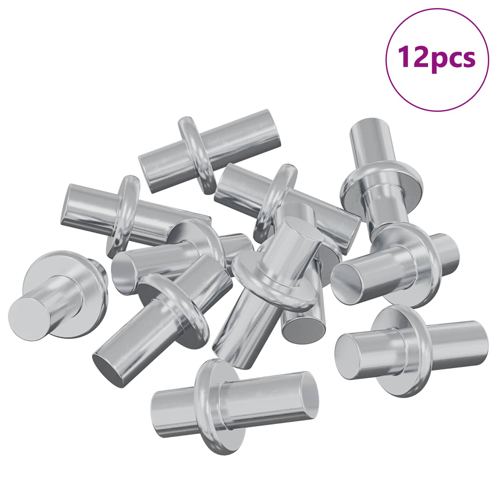 vidaXL Shelf Peg 12 pcs Silver 8.6 x 8.6 x 14.6 mm Steel