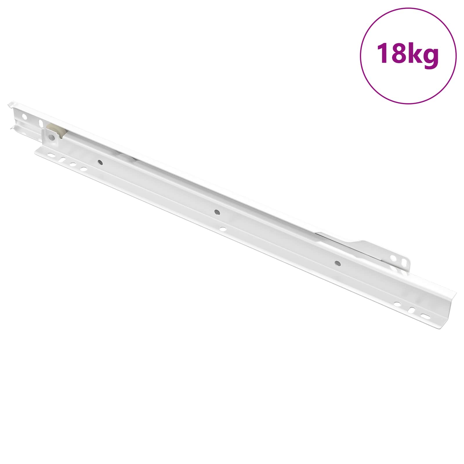 vidaXL Drawer Slide 63 pcs White Steel