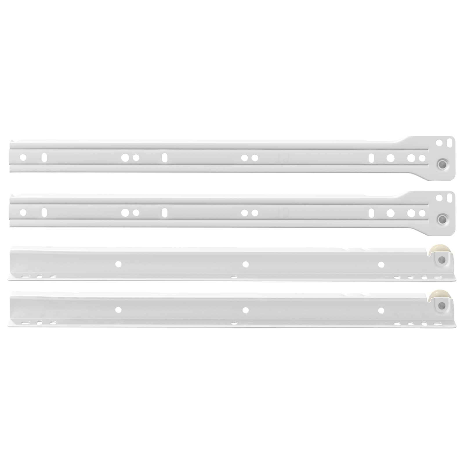 vidaXL Drawer Slide 63 pcs White Steel