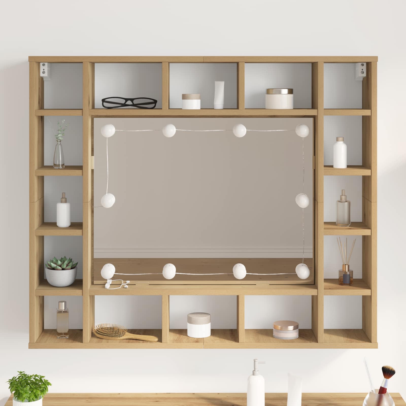 vidaXL Mirror Lights White 4.5 x 4.5 x 4.7 cm Plastic