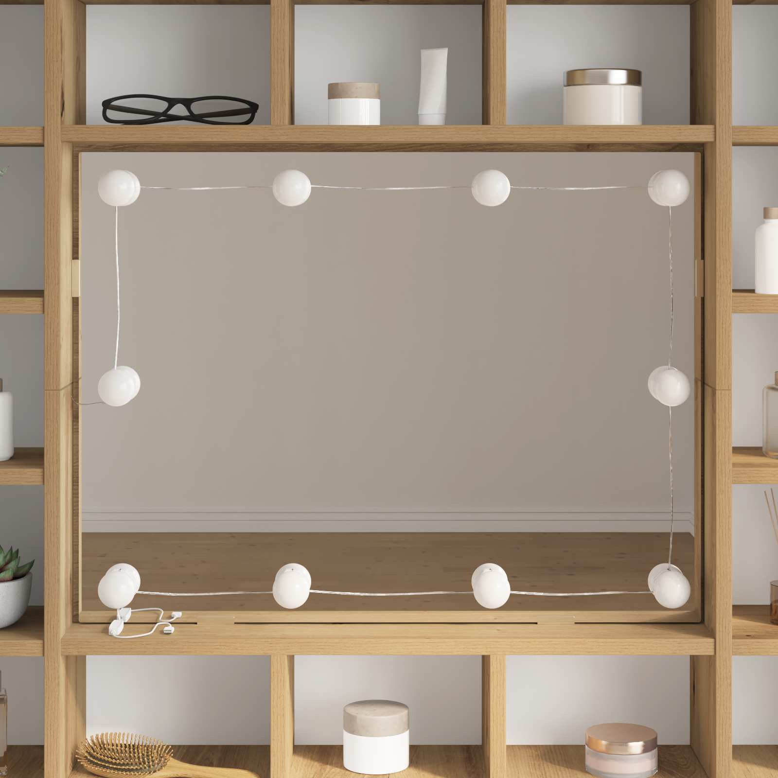 vidaXL Mirror Lights White 4.5 x 4.5 x 4.7 cm Plastic