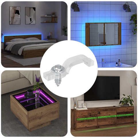 vidaXL LED Strip Clips 12 pcs Transparent 23.8 x 7.3 x 4.3 mm