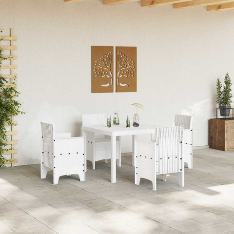 vidaXL Garden Table White 100 x 100 x 73 cm Poly Rattan