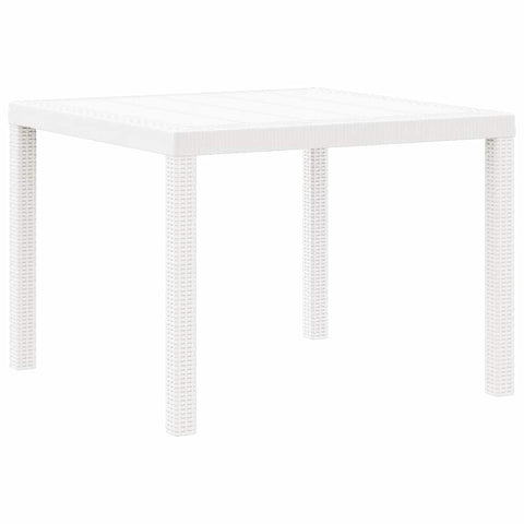 vidaXL Garden Table White 100 x 100 x 73 cm Poly Rattan