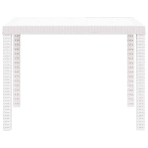 vidaXL Garden Table White 100 x 100 x 73 cm Poly Rattan