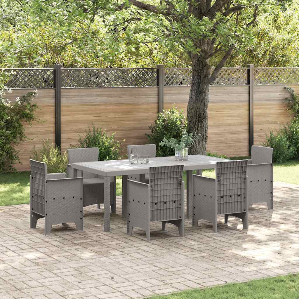 vidaXL Garden Table Light Grey 200 x 100 x 73 cm Poly Rattan