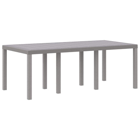 vidaXL Garden Table Light Grey 200 x 100 x 73 cm Poly Rattan