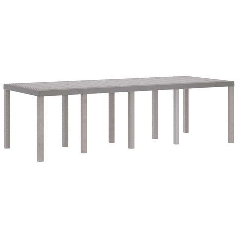 vidaXL Garden Table Light Grey 250 x 100 x 73 cm Poly Rattan