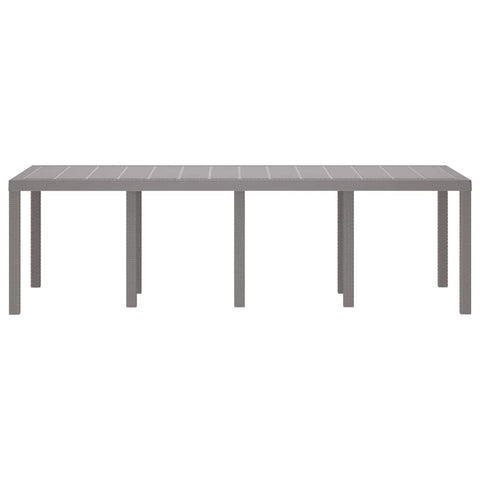vidaXL Garden Table Light Grey 250 x 100 x 73 cm Poly Rattan