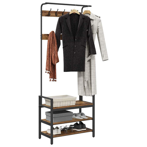 vidaXL Coat Rack with Shelf Old Wood 75 x 34 x 184 cm Engineered wood