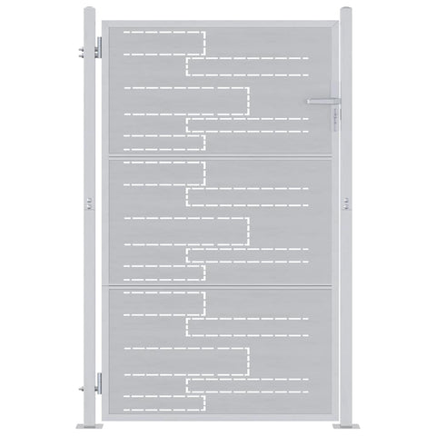 vidaXL Garden Gate with Lock Silver 85 x 144 cm Stainless Steel