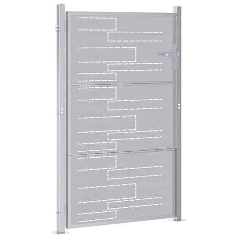 vidaXL Garden Gate with Lock Silver 85 x 144 cm Stainless Steel