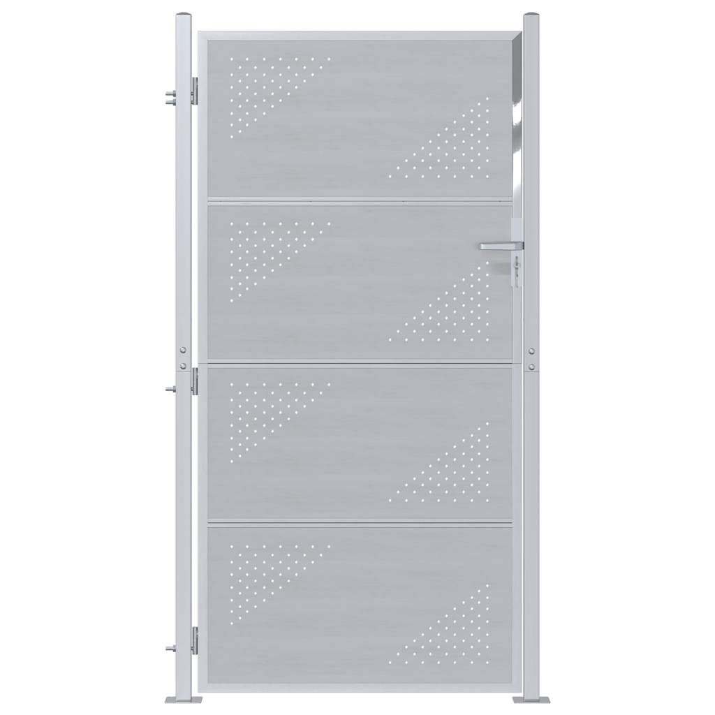 vidaXL Garden Gate with Lock Silver 85 x 174 cm Stainless Steel