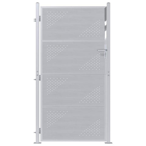 vidaXL Garden Gate with Lock Silver 85 x 174 cm Stainless Steel