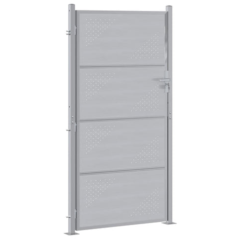 vidaXL Garden Gate with Lock Silver 85 x 174 cm Stainless Steel