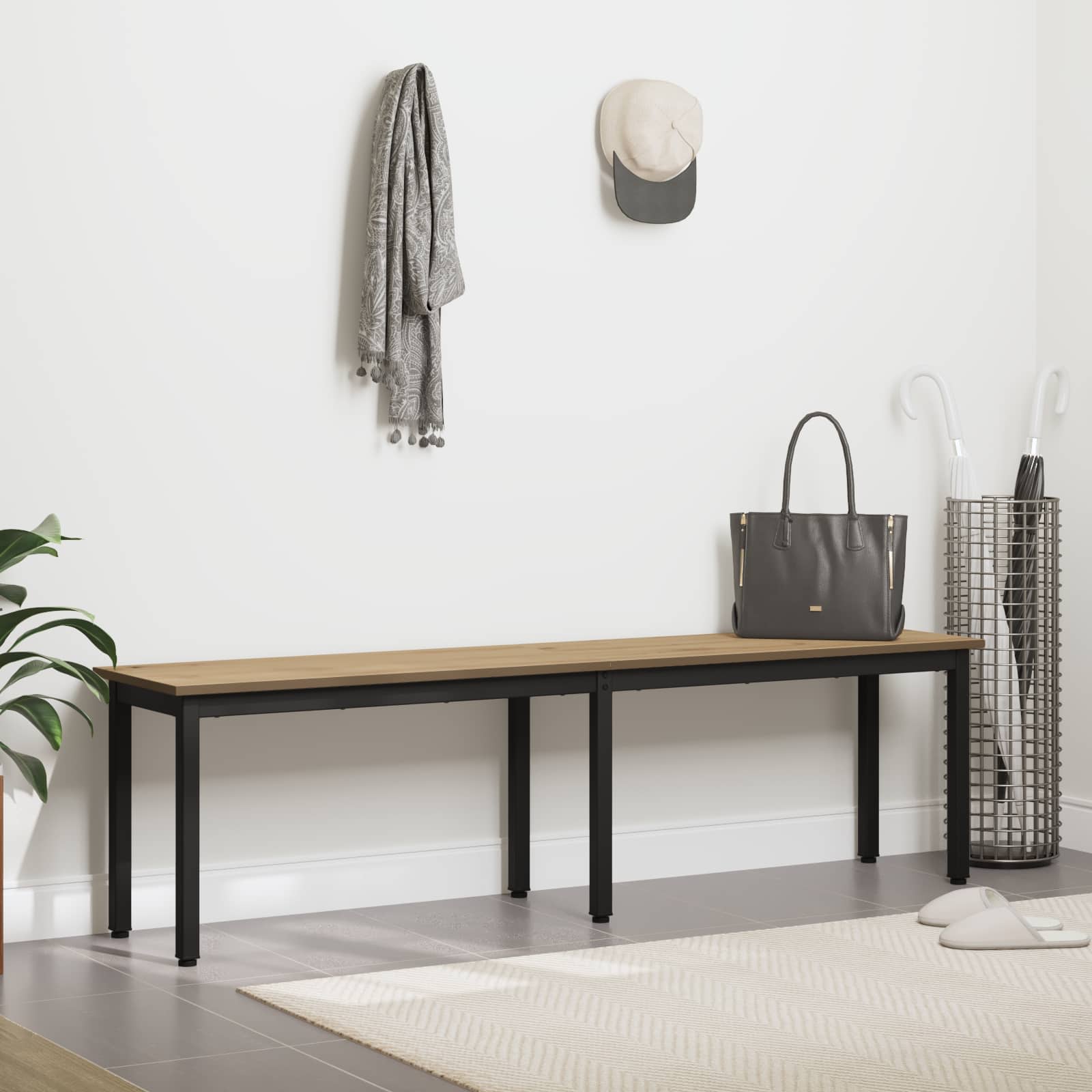 vidaXL Bench Artisian Oak 160 x 35 x 45 cm Engineered Wood