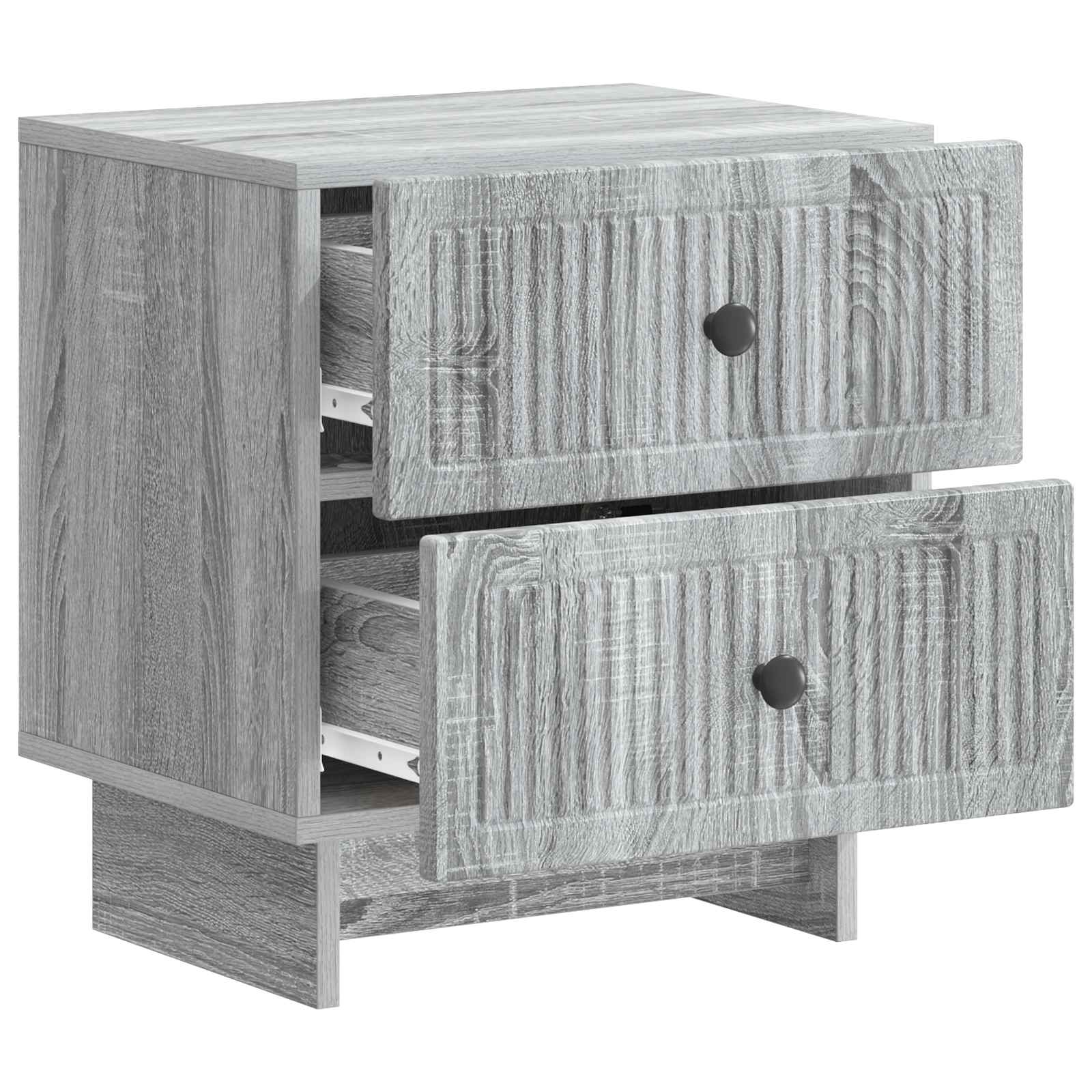 vidaXL Bedside Cabinet Grey Sonoma 43 x 34.5 x 47.5 cm Engineered Wood