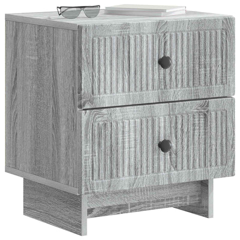 vidaXL Bedside Cabinet Grey Sonoma 43 x 34.5 x 47.5 cm Engineered Wood