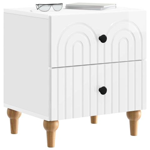 vidaXL Bedside Cabinet with Drawer High Gloss White 43 x 34.5 x 48 cm