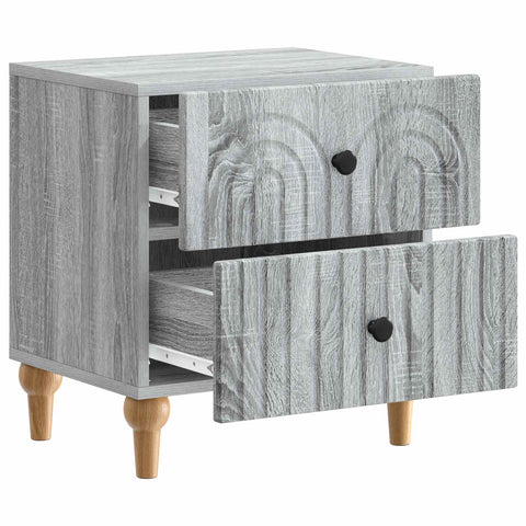 vidaXL Bedside Cabinet Grey Sonoma 43 x 34.5 x 48 cm Engineered Wood