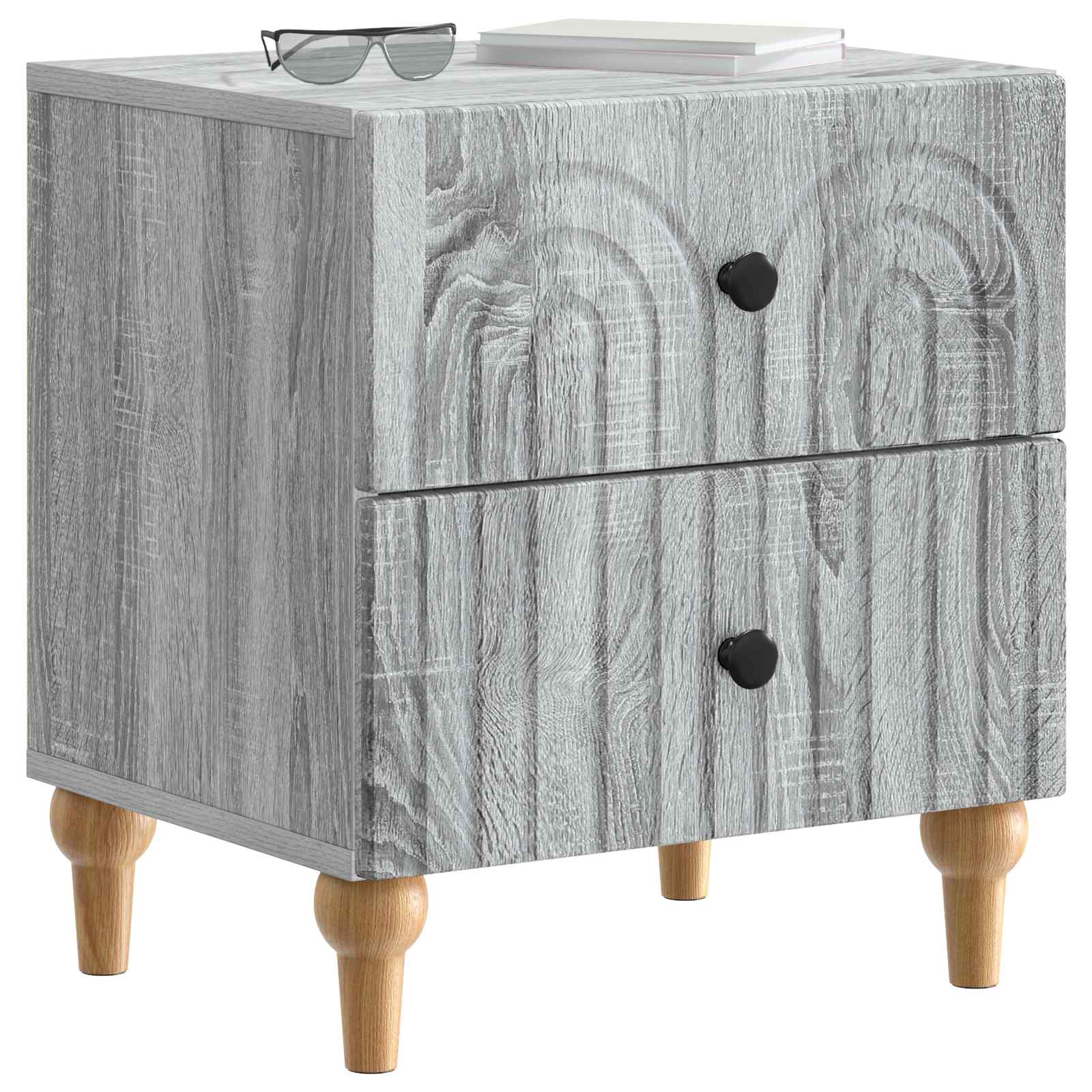 vidaXL Bedside Cabinet Grey Sonoma 43 x 34.5 x 48 cm Engineered Wood