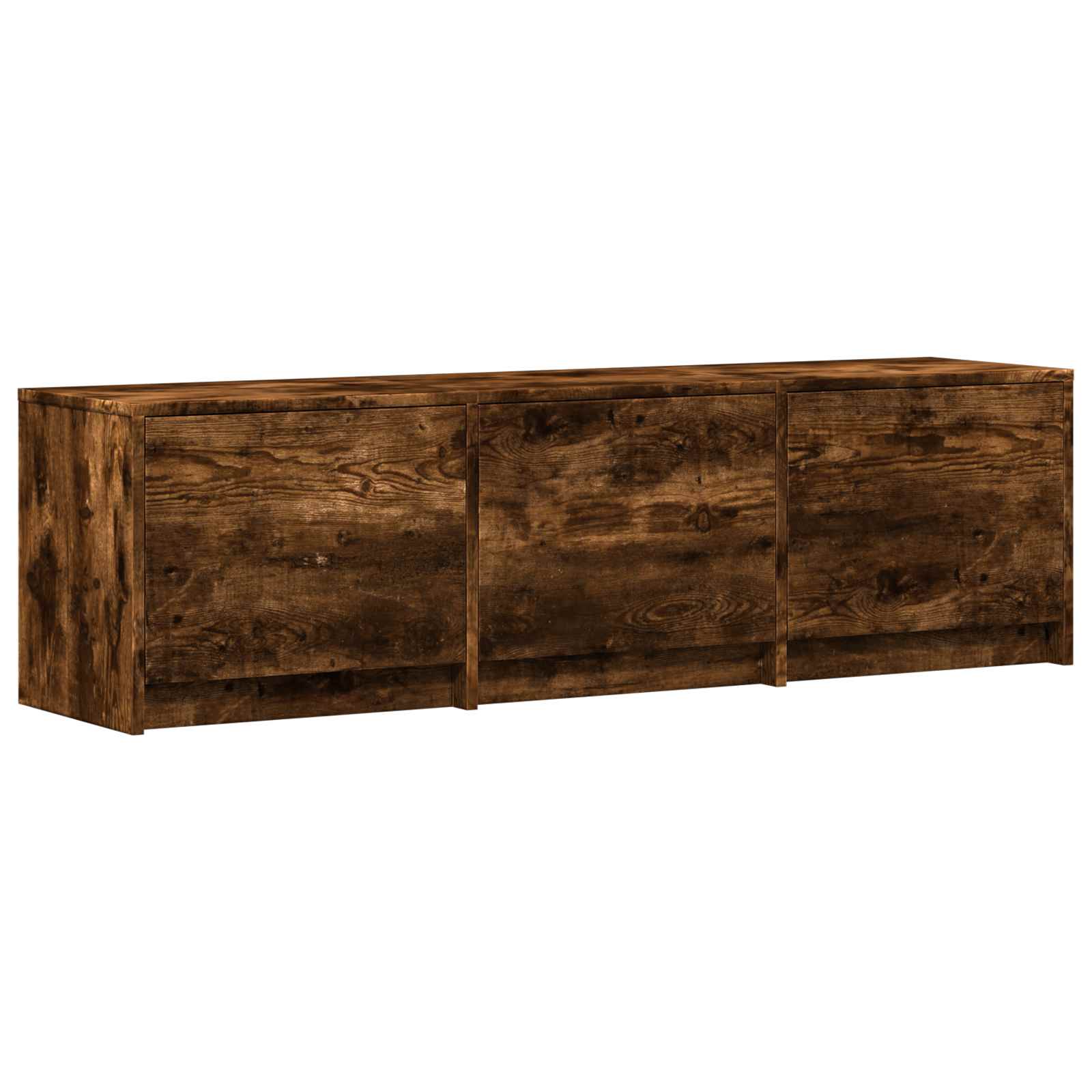 vidaXL TV Cabinet with LED Smoked Oak 140 x 34 x 40 cm Engineered Wood