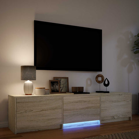 vidaXL TV Cabinet with LED Sonoma Oak 165 x 34 x 40 cm Engineered Wood