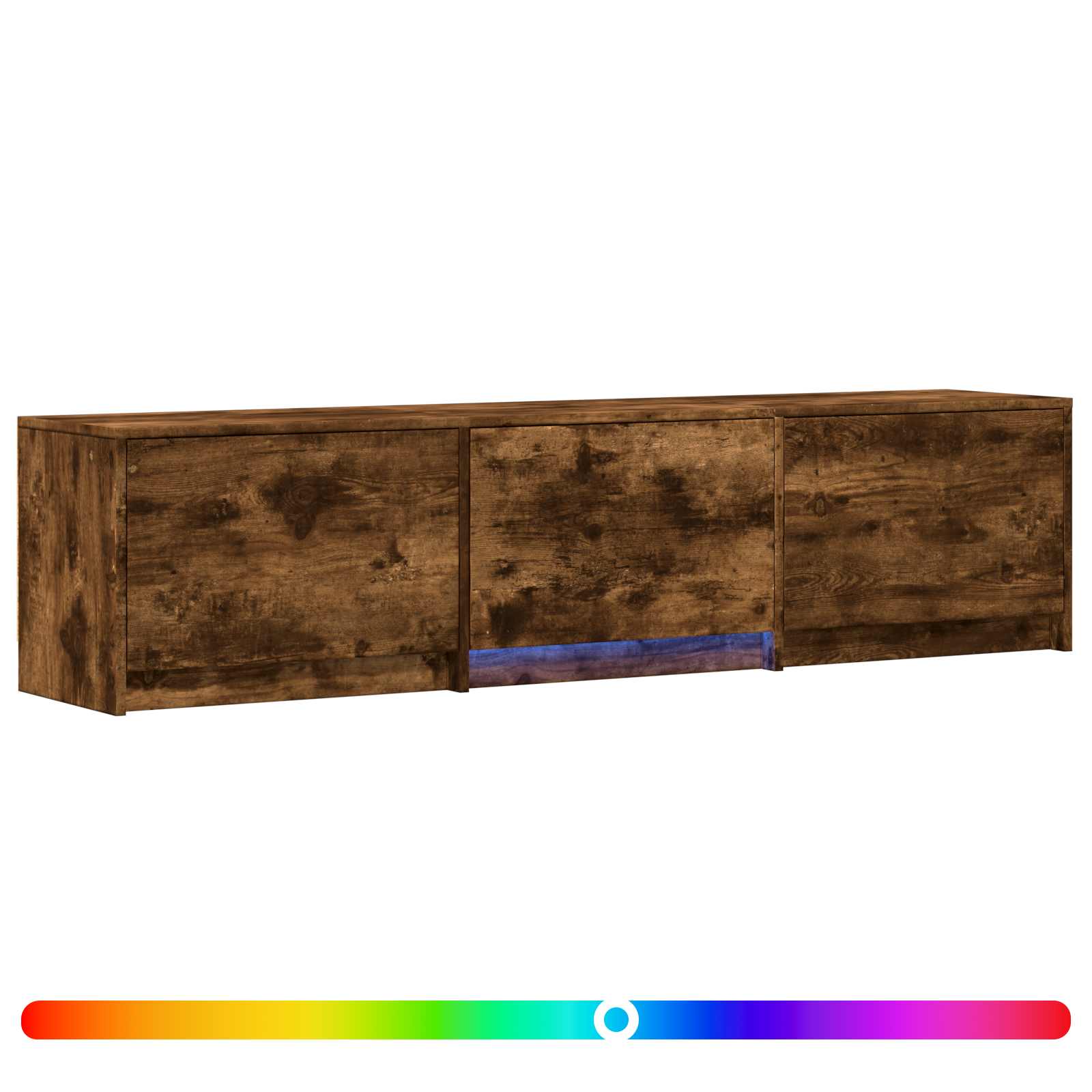 vidaXL TV Cabinet with LED Smoked Oak 165 x 34 x 40 cm Engineered Wood