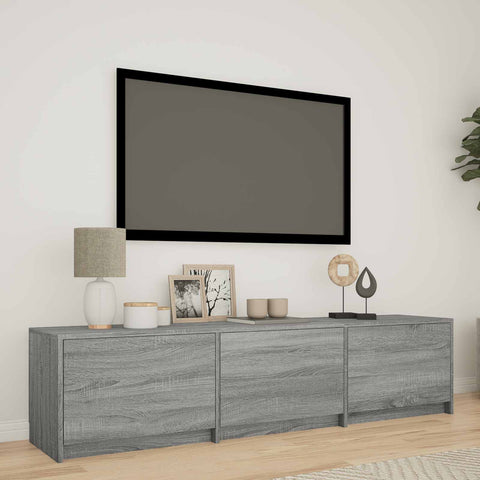 vidaXL TV Cabinet with LED with LED Grey Sonoma 165 x 34 x 40 cm