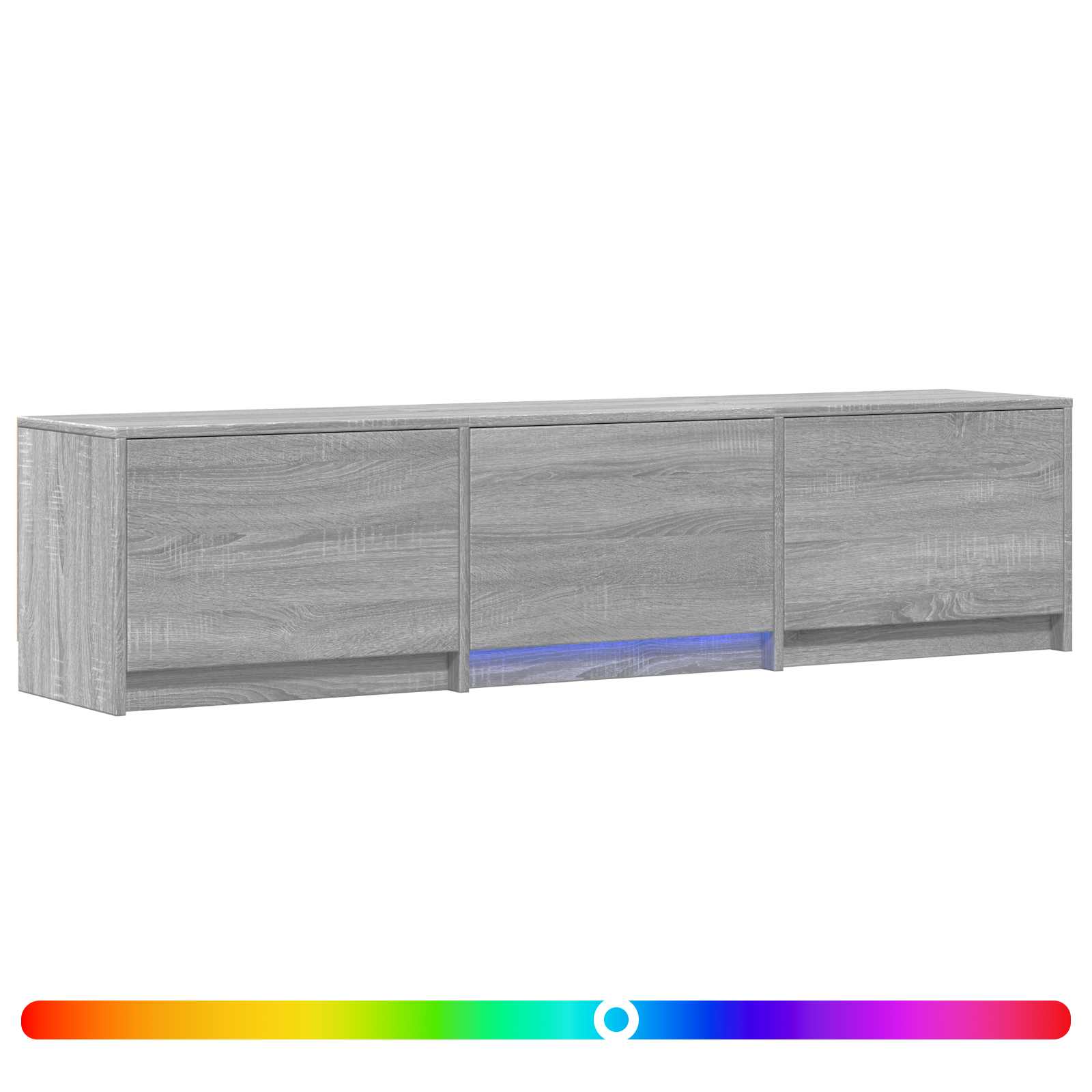 vidaXL TV Cabinet with LED with LED Grey Sonoma 165 x 34 x 40 cm