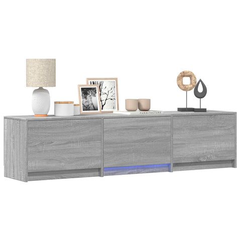 vidaXL TV Cabinet with LED with LED Grey Sonoma 165 x 34 x 40 cm