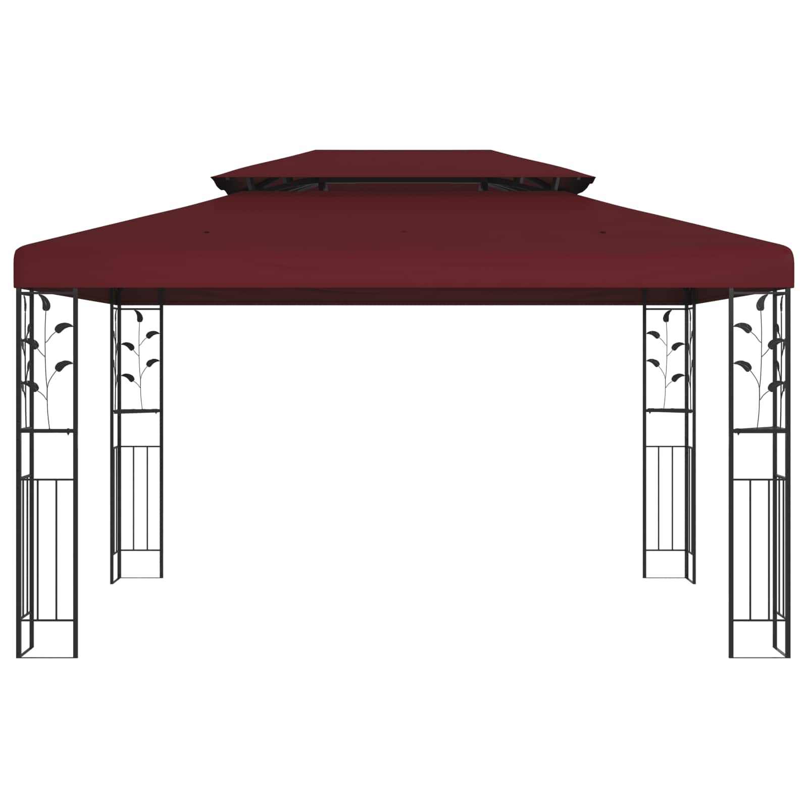 vidaXL Gazebo 3.97 x 2.96 x 2.68 m Wine Red Polyester and Steel