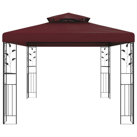 vidaXL Gazebo 3.97 x 2.96 x 2.68 m Wine Red Polyester and Steel