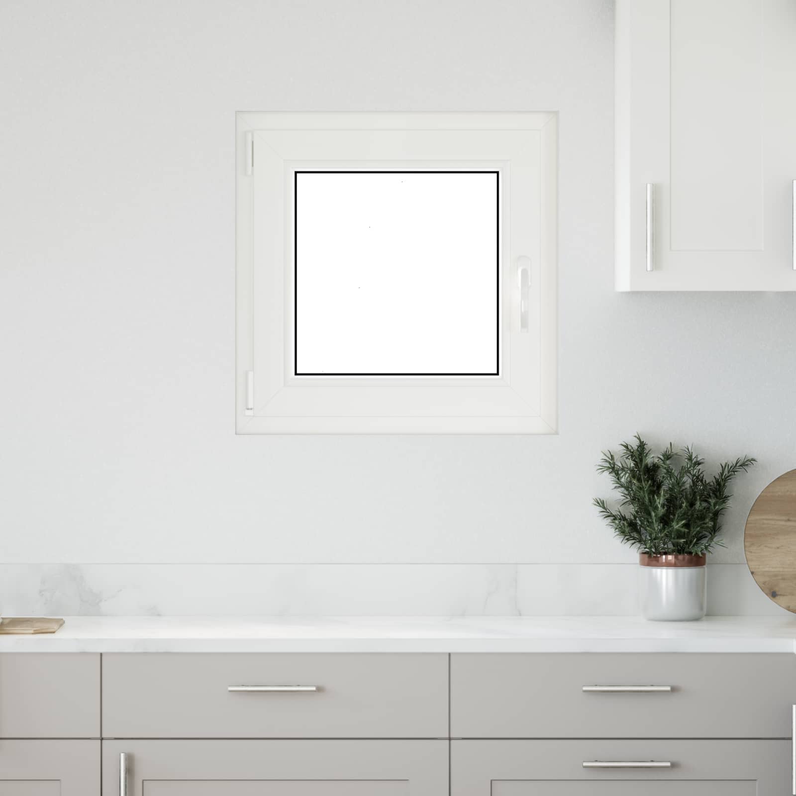 vidaXL Basement Window RISOR 60 x 60 cm PVC and Glass White