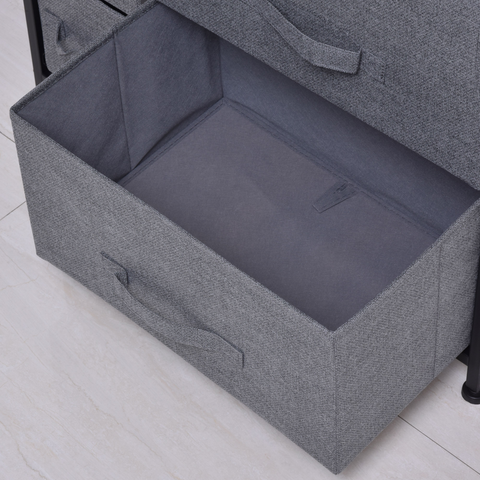HOMCOM Chest of Drawers with 7 Dresser Drawers for Home Bedroom, Dark Grey