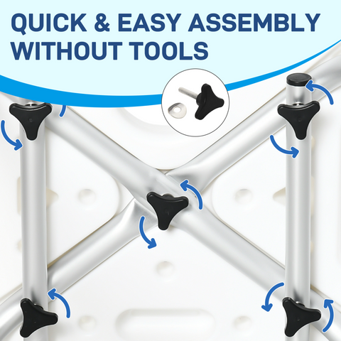 Adjustable Shower Stool with Suction Foot Pads for Elderly Disabled