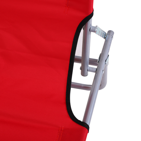 Outsunny Folding Chair Sun Lounger w/ Sunshade Garden Recliner Hammock Red