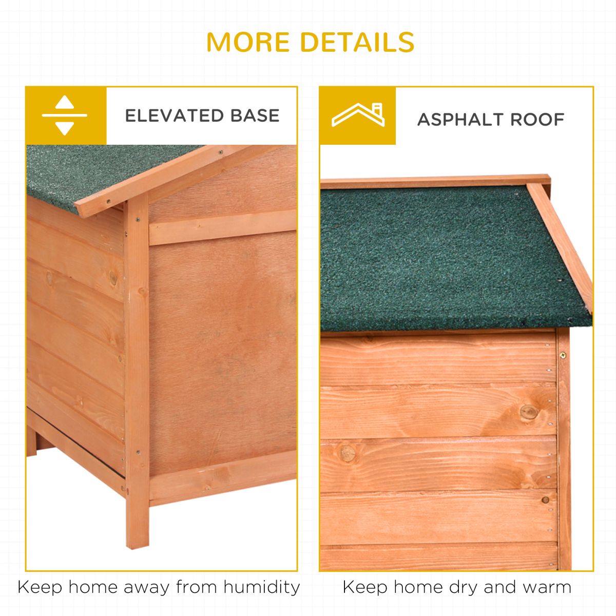 Wooden Rabbit Hutch Detachable Pet House with Openable Run & Roof