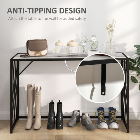 Vintage Sofa Table, Metal Frame Console Table for Hallway Living Room