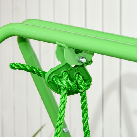 Outsunny Nursery Swing with Safety Seat Belt, Support Back for Indoor Outdoor