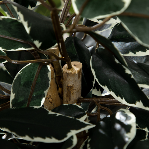 HOMCOM Artificial Ficus Tree with Lifelike Leaves and Natural Trunks Green