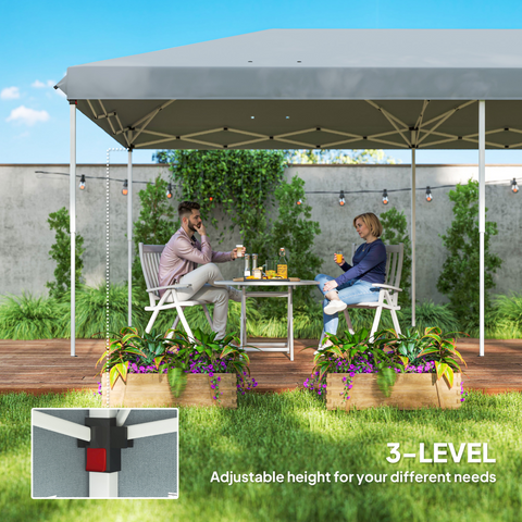6 x 3m Pop Up Party Tent Canopy with 6 Removable Sidewalls Grey